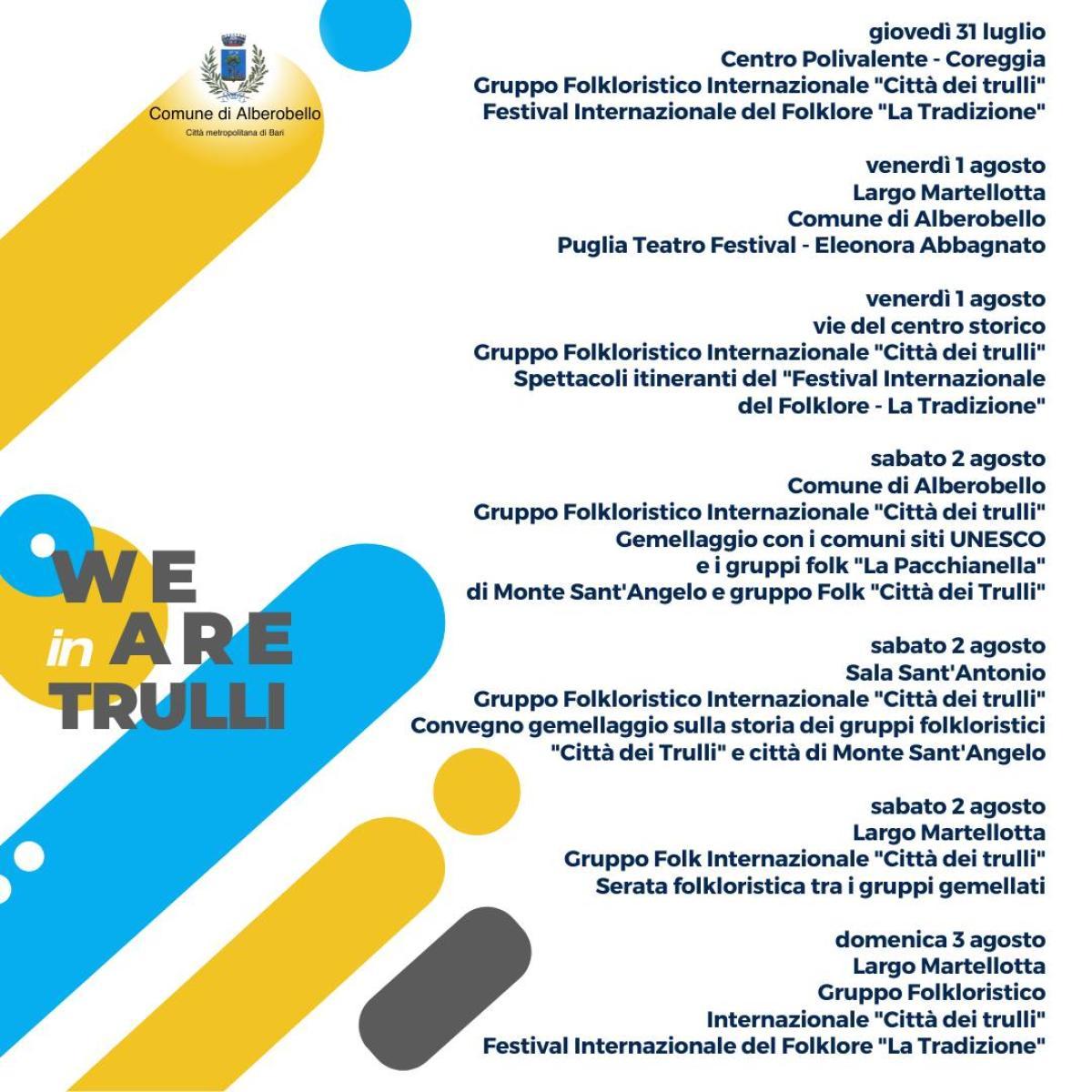 Summer 2025 Event Calendar in Alberobello, the Trulli Town